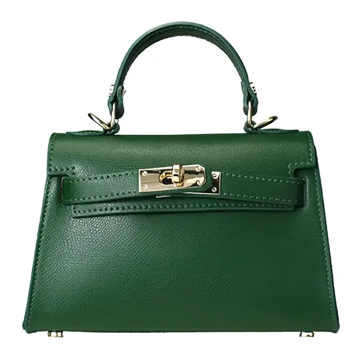 Dark Green colour genuine leather ladies bag