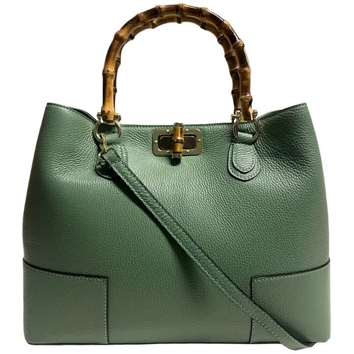 Merchandcarter-Modarno womens bag in genuine leather Water Green