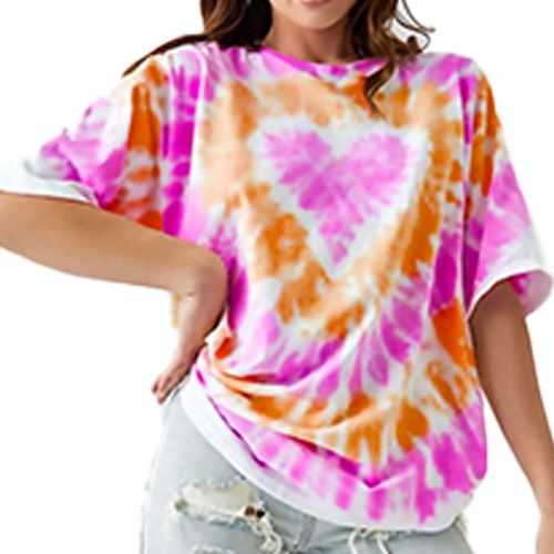 Tie Dye Heart Tee Dress