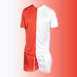 Red and White Colour Block Muscle Fit Short Set