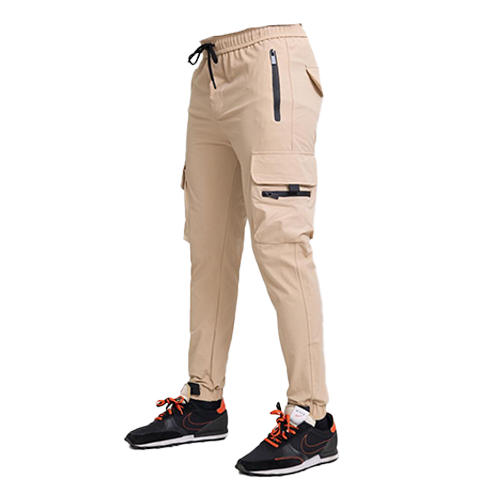 Beige Contrast Shell Cargo Jogger