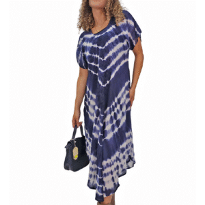 Tie Dye Pattern Umbrella Style Dress