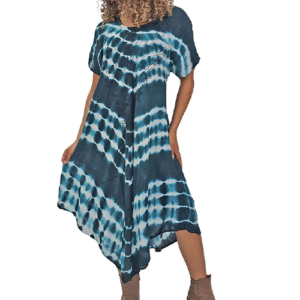Tie Dye Pattern Umbrella Style Dress