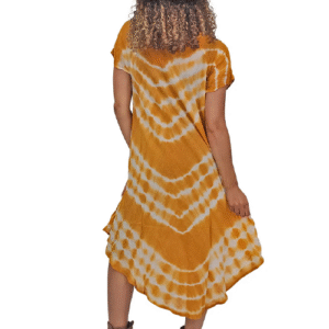 Tie Dye Pattern Umbrella Style Dress