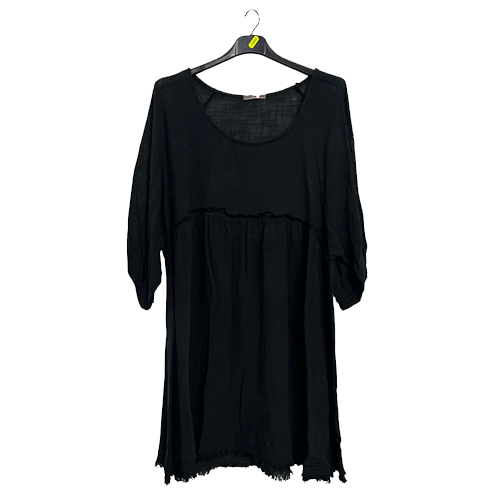 Plain Empire Waist Gathered Detailing Cotton Dress