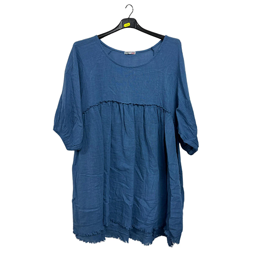 Plain Empire Waist Gathered Detailing Cotton Dress