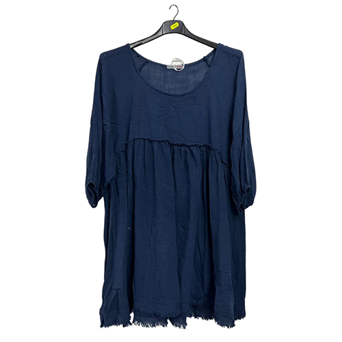 Plain Empire Waist Gathered Detailing Cotton Dress