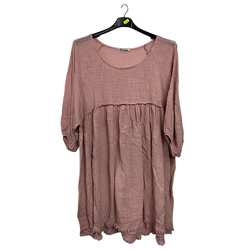 Plain Empire Waist Gathered Detailing Cotton Dress