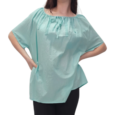 Women's Plain Lace Tie Detailing Cotton Top-Merch & Carter