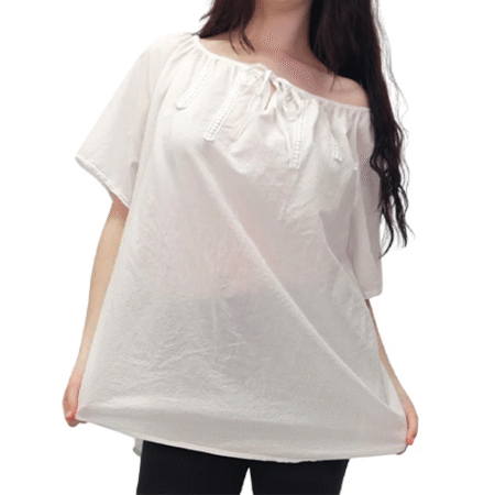 Women's Plain Lace Tie Detailing Cotton Top-Merch & Carter