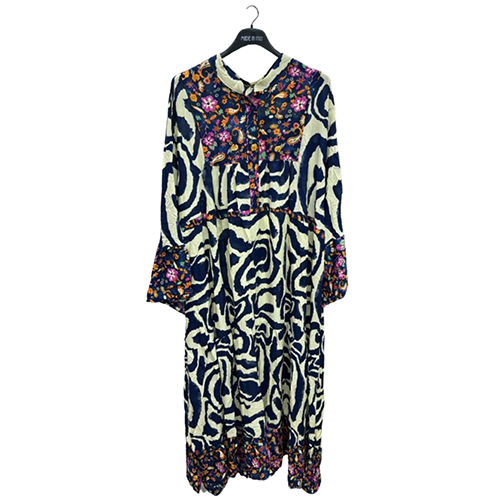 Paisley Floral Print Tiered Flared Dress