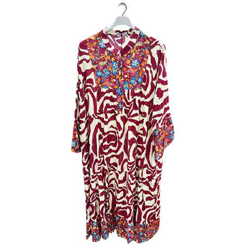 Paisley Floral Print Tiered Flared Dress