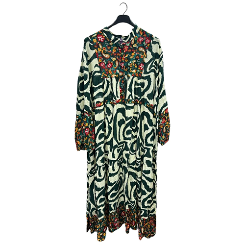 Paisley Floral Print Tiered Flared Dress