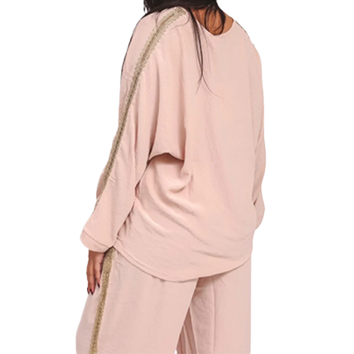 32327614-CN0133d Plain Side Lace Co-Ord Set