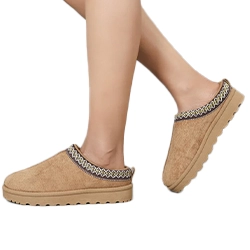 Embroidered Trim Indoor Shoes