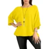 Merch-&-Carter-Online-Marketplace-shopping-Necklace-Top-Plain-Tunic-100%- Cotton-Yellow