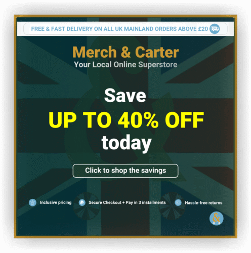Logo of Merch & Carter online marketplace for fashion & lifestyle, Home & Garden, Technology & Gadgets, Health & Beauty, Sports
