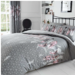 Buy at MerchAndCarter, Feathers Grey Printed Duvet Set