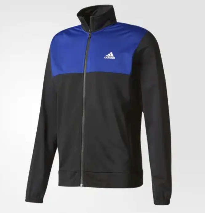 ADIDAS MENS 3 STRIP ESS ZIP TRACK TOP BLACK