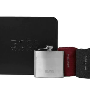 HUGO BOSS MENS HIP FLASK & 2 PAIRS SOCKS GIFT SET