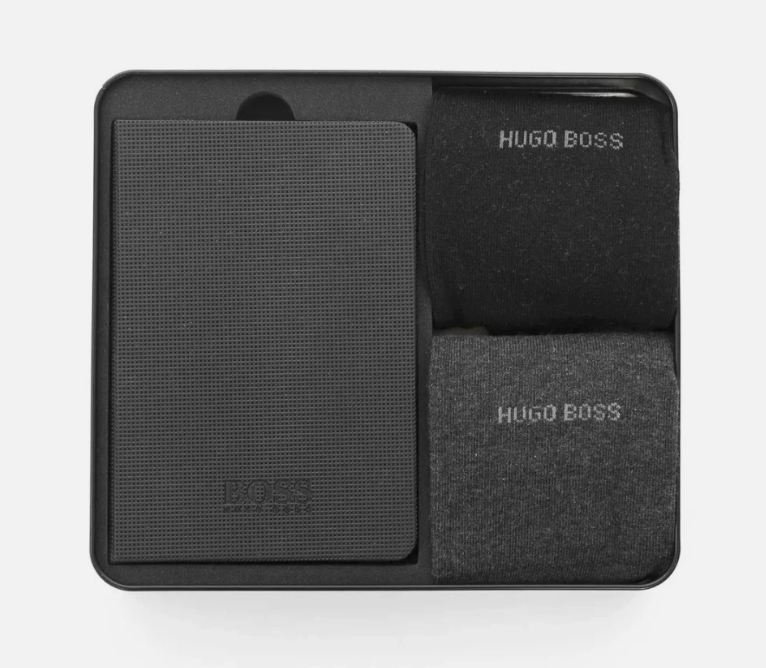HUGO BOSS MENS NOTEBOOK & 2 PAIRS SOCKS GIFT SET - Photo 2 HUGO BOSS MENS NOTEBOOK & 2 PAIRS SOCKS GIFT SET