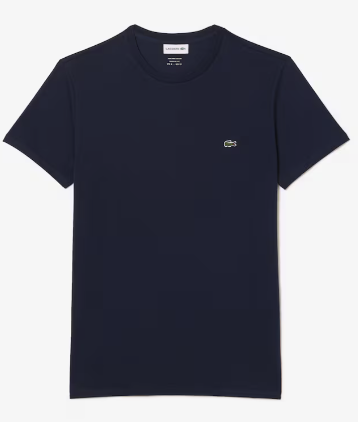 LACOSTE MENS PIMA COTTON T-SHIRT MIDNIGHT BLUE - Official Stock UK LACOSTE MENS PIMA COTTON T-SHIRT MIDNIGHT BLUE