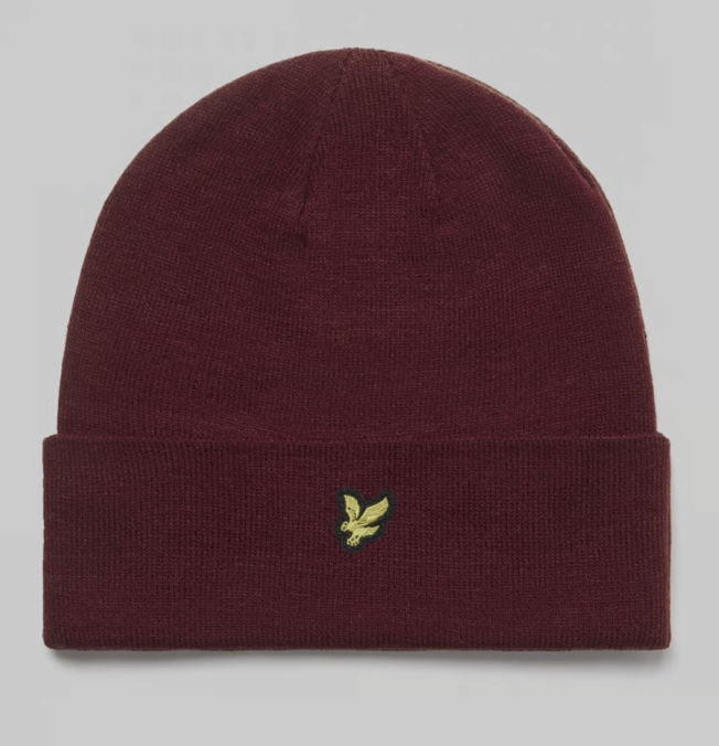 LYLE & SCOTT MENS BEANIE BURGUNDY - Official Stock UK LYLE & SCOTT MENS BEANIE BURGUNDY