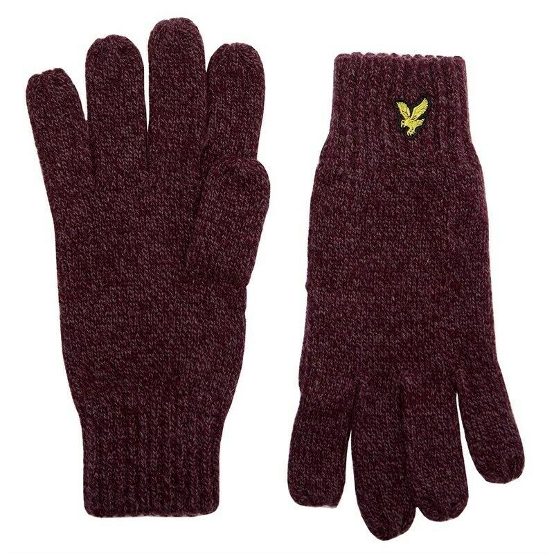 LYLE & SCOTT MENS GLOVES BERRY - Official Stock UK LYLE & SCOTT MENS GLOVES BERRY