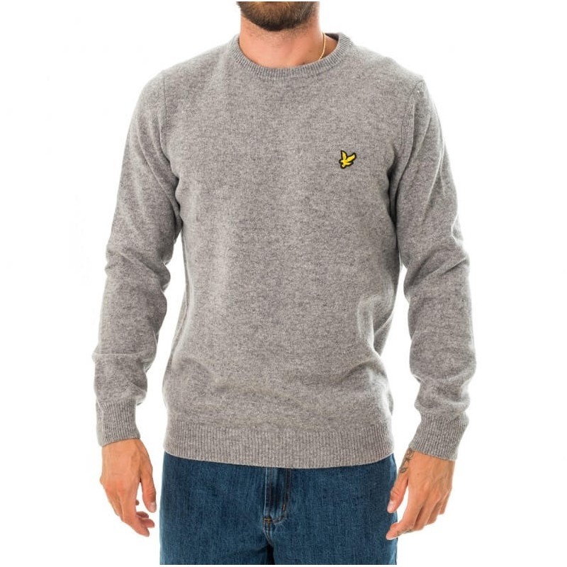 LYLE & SCOTT MENS LAMBSWOOL BLEND JUMPER GREY