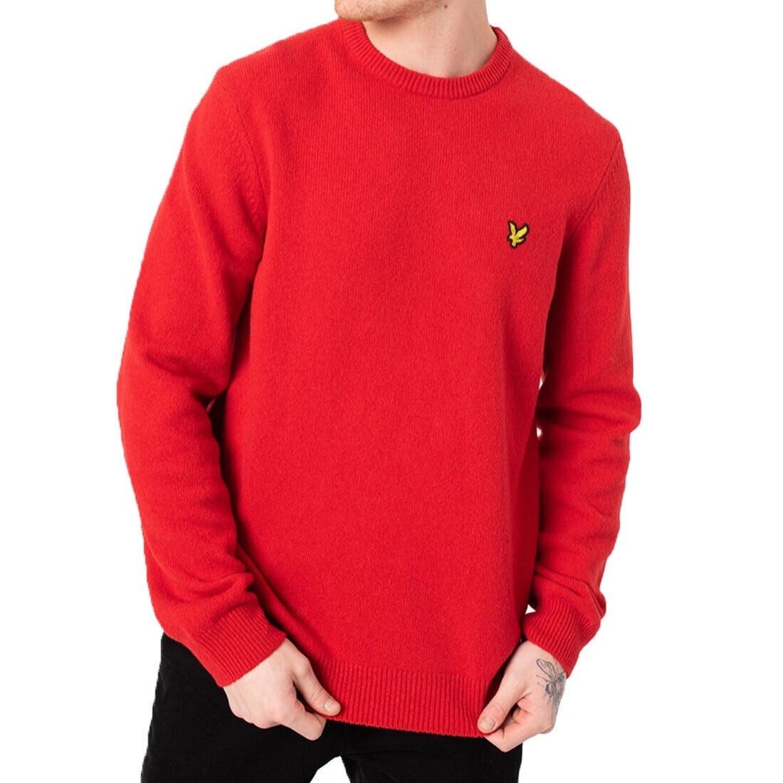 LYLE & SCOTT MENS LAMBSWOOL JUMPER RED