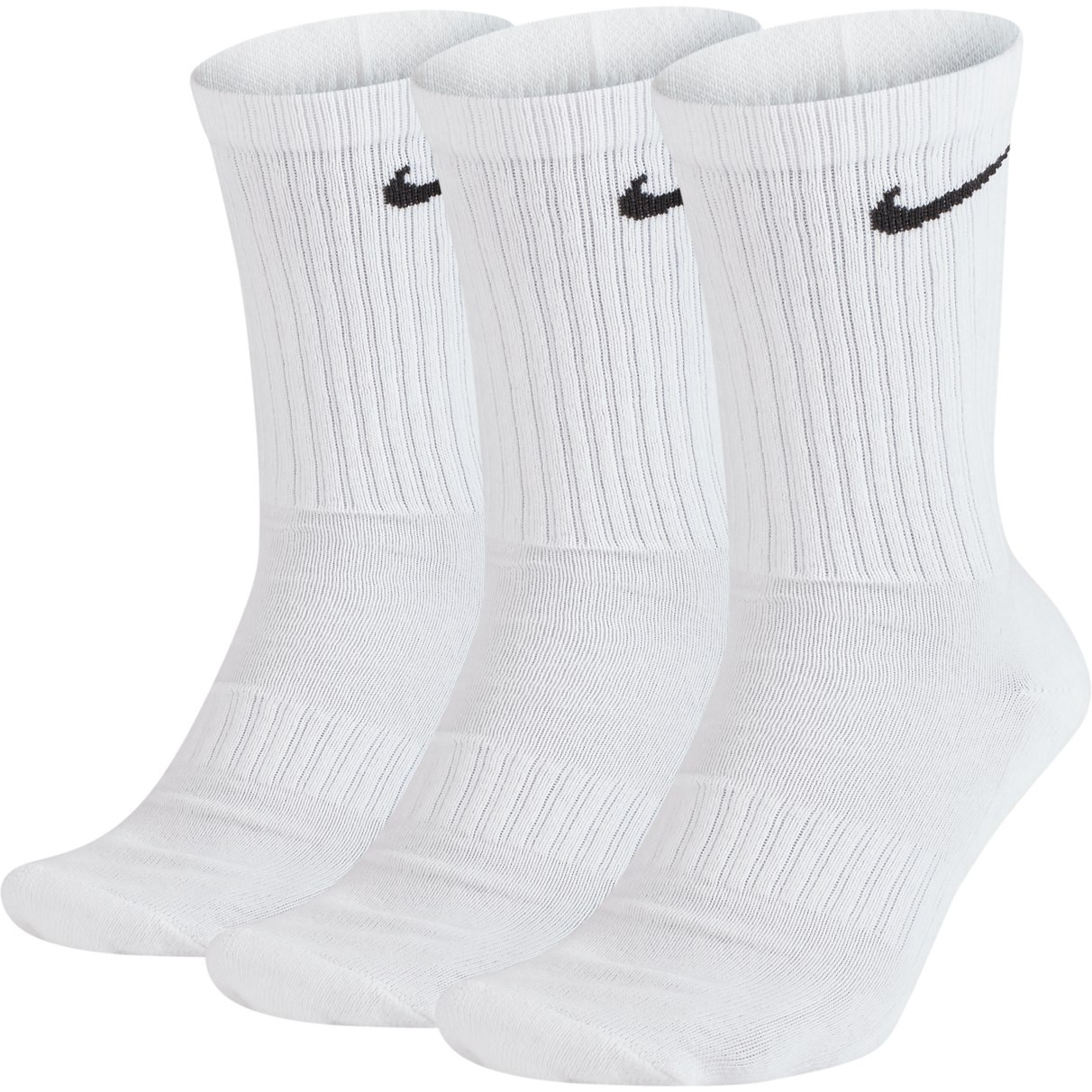 NIKE MENS 3 PACK CREW SOCKS WHITE