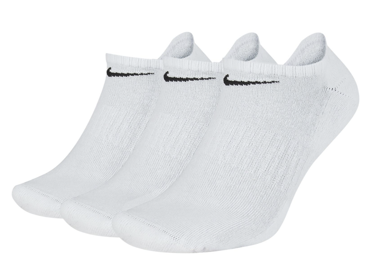 NIKE MENS 3 PACK NO SHOW SOCKS WHITE