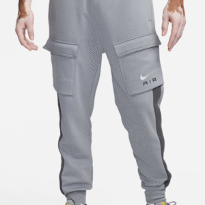 NIKE MENS AIR FLEECE CARGO JOGGERS GREY