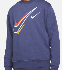 NIKE MENS MULTI SWOOSH CREW SWEAT NAVY
