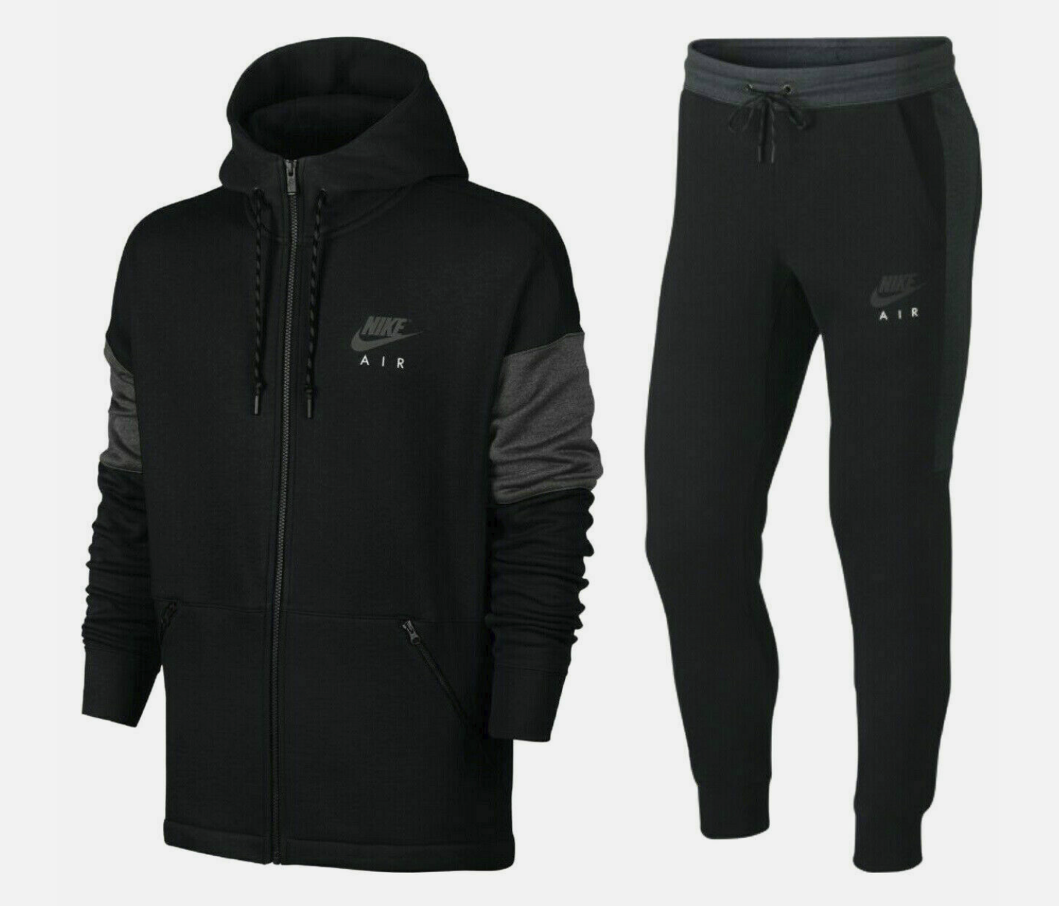 NIKE MENS SLIM FIT ZIP AIR TRACKSUIT BLACK