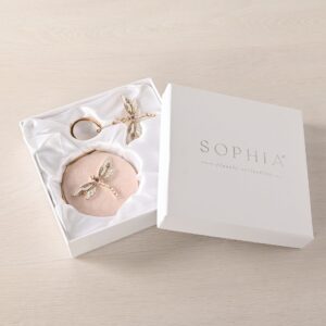 Sophia Classic Compact Mirror and Keyring Gift Set - Blush Dragonfly