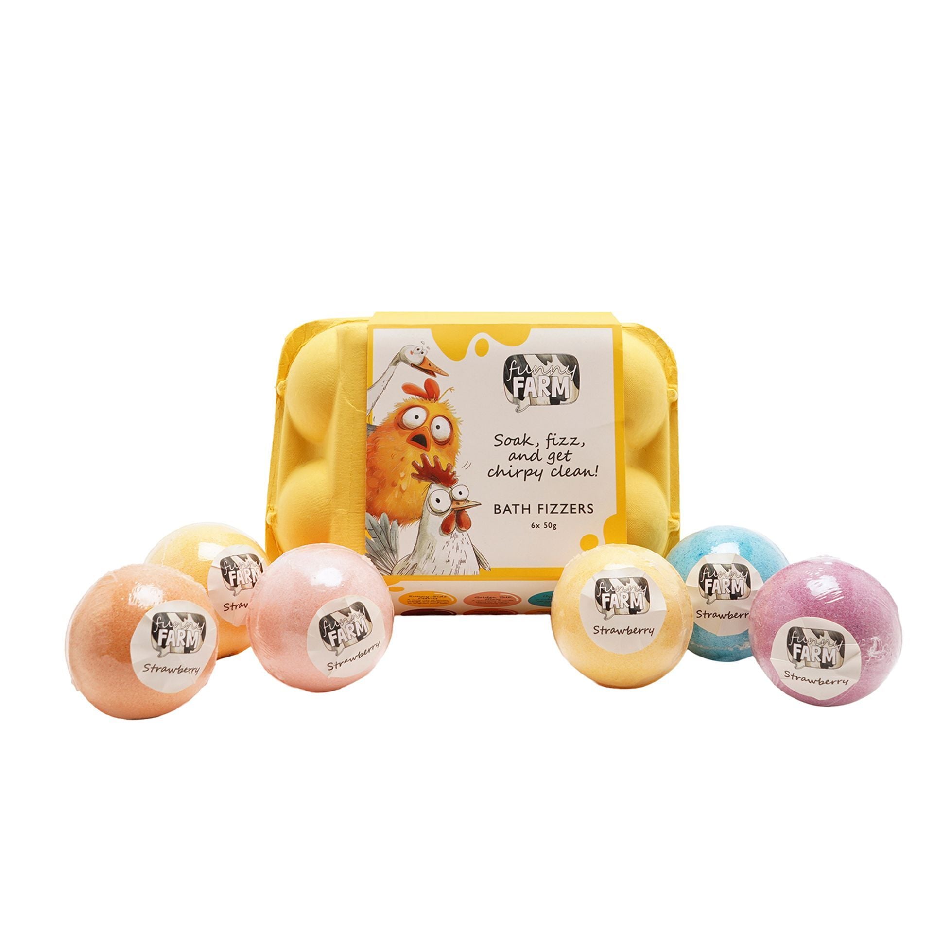 The Funny Farm Bath Fizzers in an Egg Box - "Chirpy Clean" - Photo 2 The Funny Farm Bath Fizzers in an Egg Box - "Chirpy Clean"