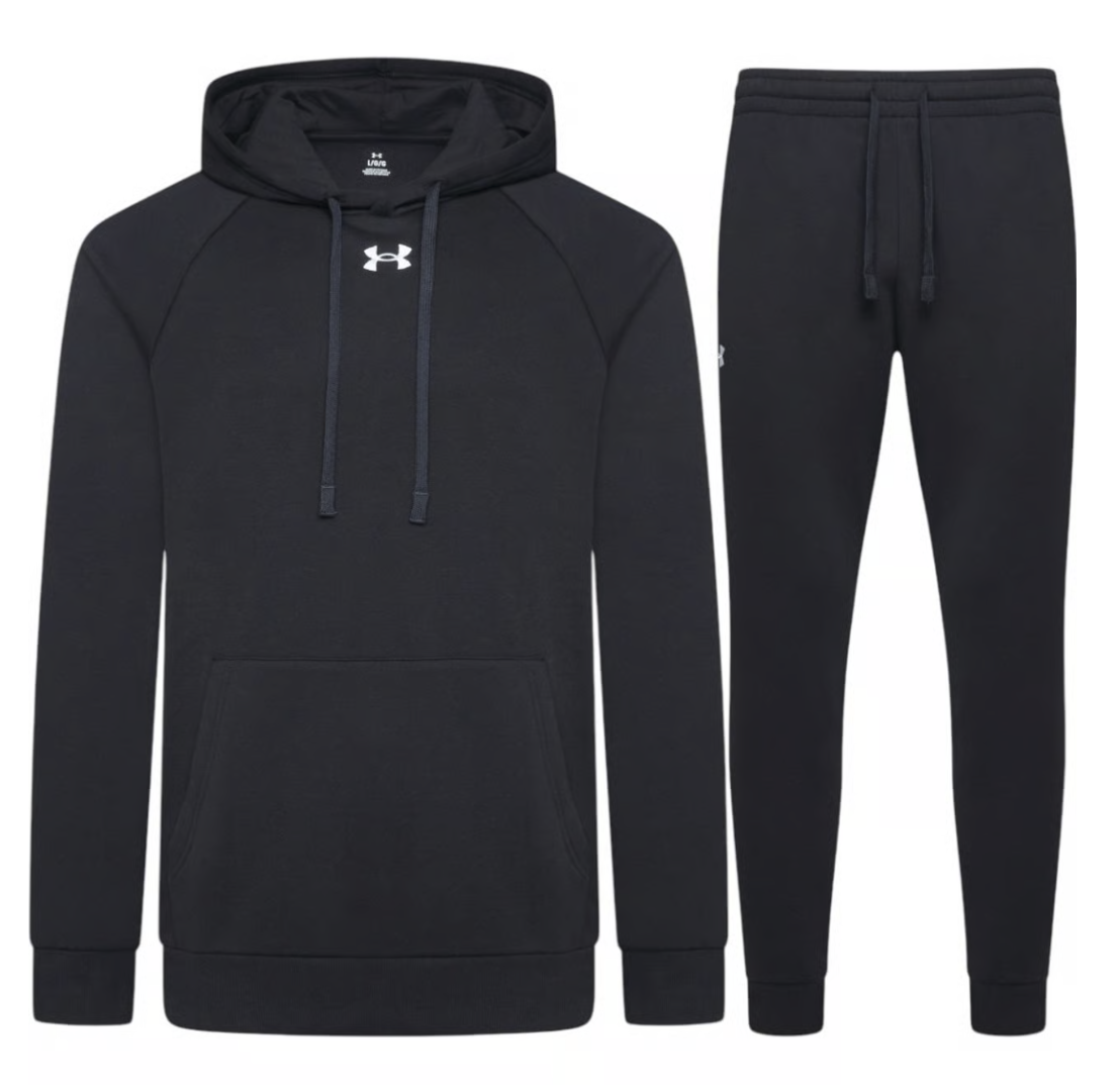 UNDER ARMOUR MENS RIVAL FLEECE TRACKSUIT BLACK