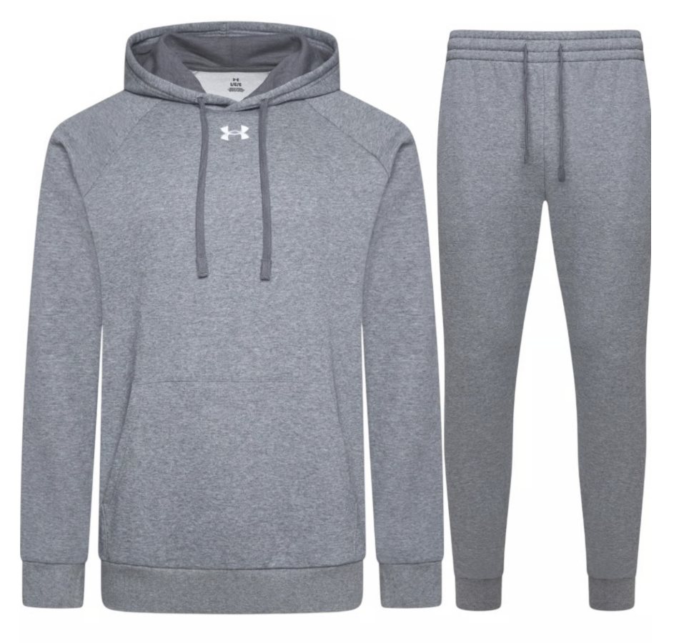 UNDER ARMOUR MENS RIVAL FLEECE TRACKSUIT GREY