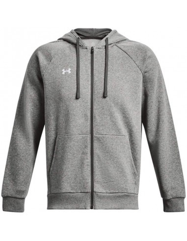 UNDER ARMOUR MENS RIVAL FLEECE ZIP HOODY GREY