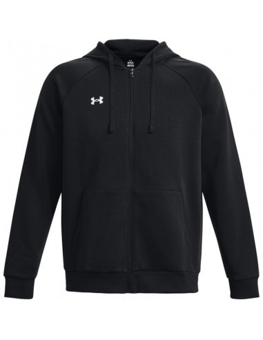 UNDER ARMOUR MENS RIVAL FLEECE ZIP HOODY BLACK