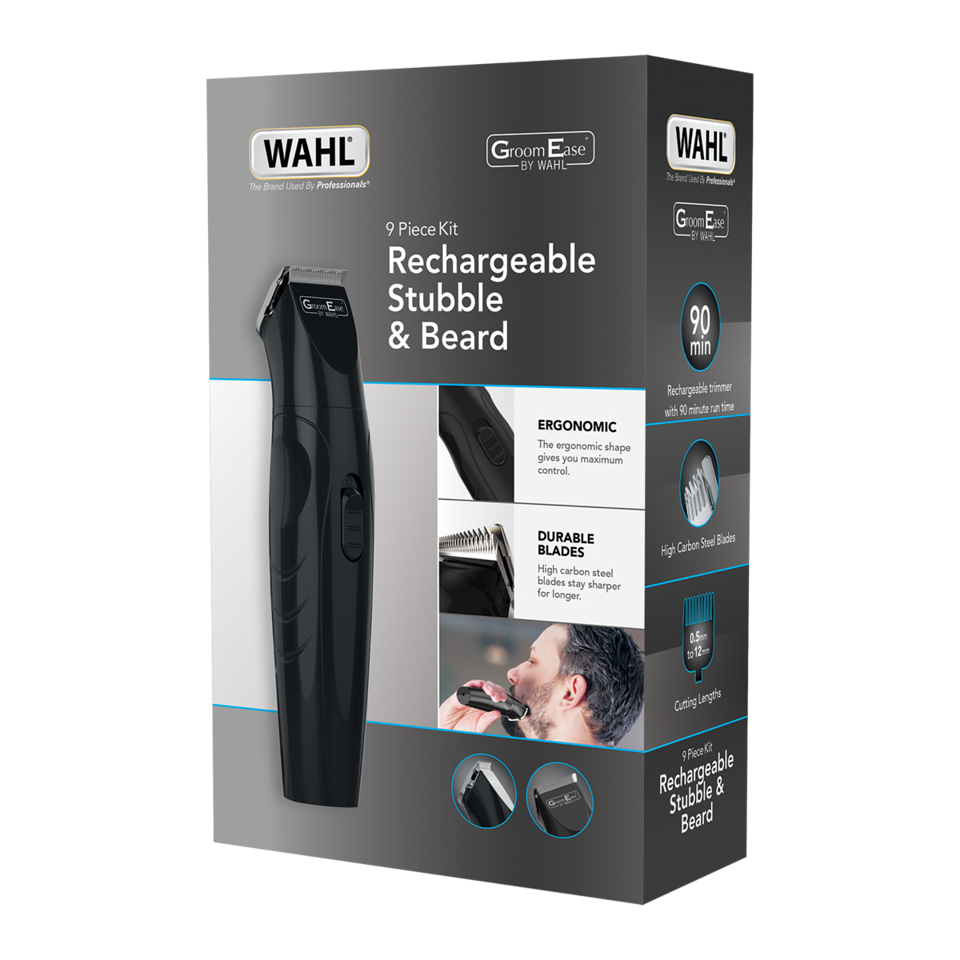 Wahl GroomEase Rechargeable Stubble & Beard Trimmer- 9685-517 - Official Stock UK Wahl GroomEase Rechargeable Stubble & Beard Trimmer- 9685-517